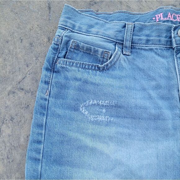 Children's Place Midi Mi-Long Distressed Jean Shorts 14 - Picture 4 of 6